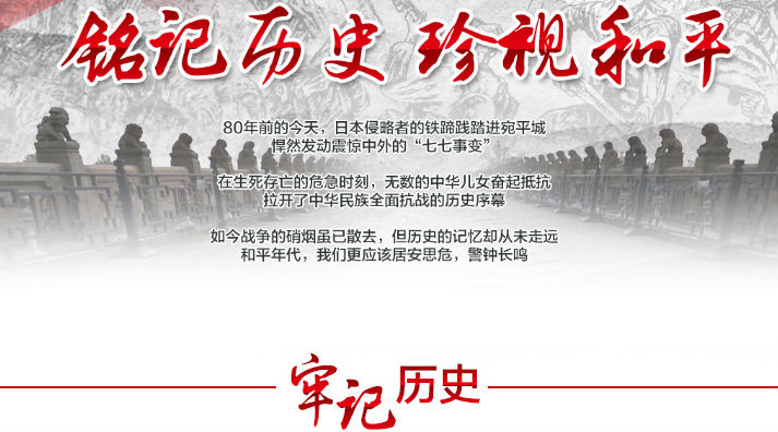 紀念全民族抗戰爆發80周年:銘記歷史 珍視和平